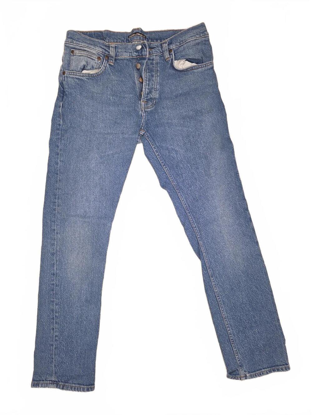 Nudie Jeans Co Grim Trim Blue Age Slim Straight Organic Cotton Jeans W32 L30